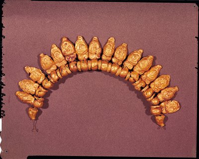 Necklace with masks of maenads and Silenus by Etruscan